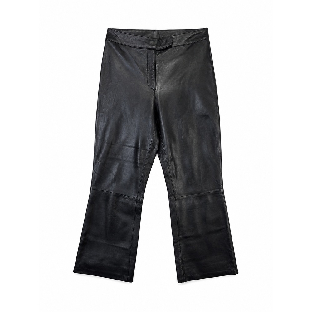 Leather Limited Vintage 90s Y2K Black Genuine Leather Flare Pants Size 6
